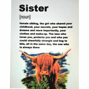 Highland Cow Plaque with sister quote